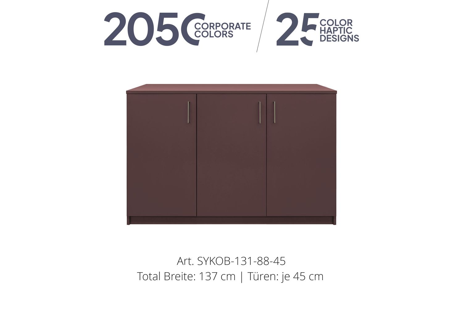 Ufficio Sideboard 3 ante | altezza 88 cm  | disponibile in 3 larghezze | disponibile in 25 finiture oppure in 2.050 colori Corporate Design