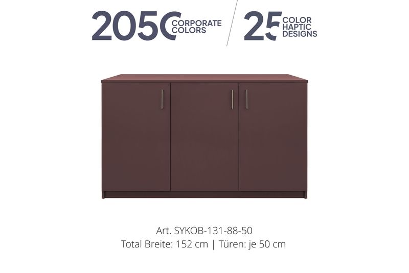 Sideboard 3-door | height 88 cm  | available in 3 widths | available in 25 designs or in 2,050 corporate design colours
