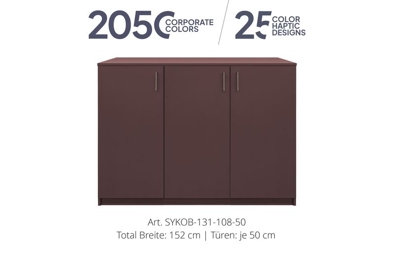 Office Sideboard 3-door | height 108 cm  | available in 3 widths | available in 25 designs or in 2,050 corporate design colours