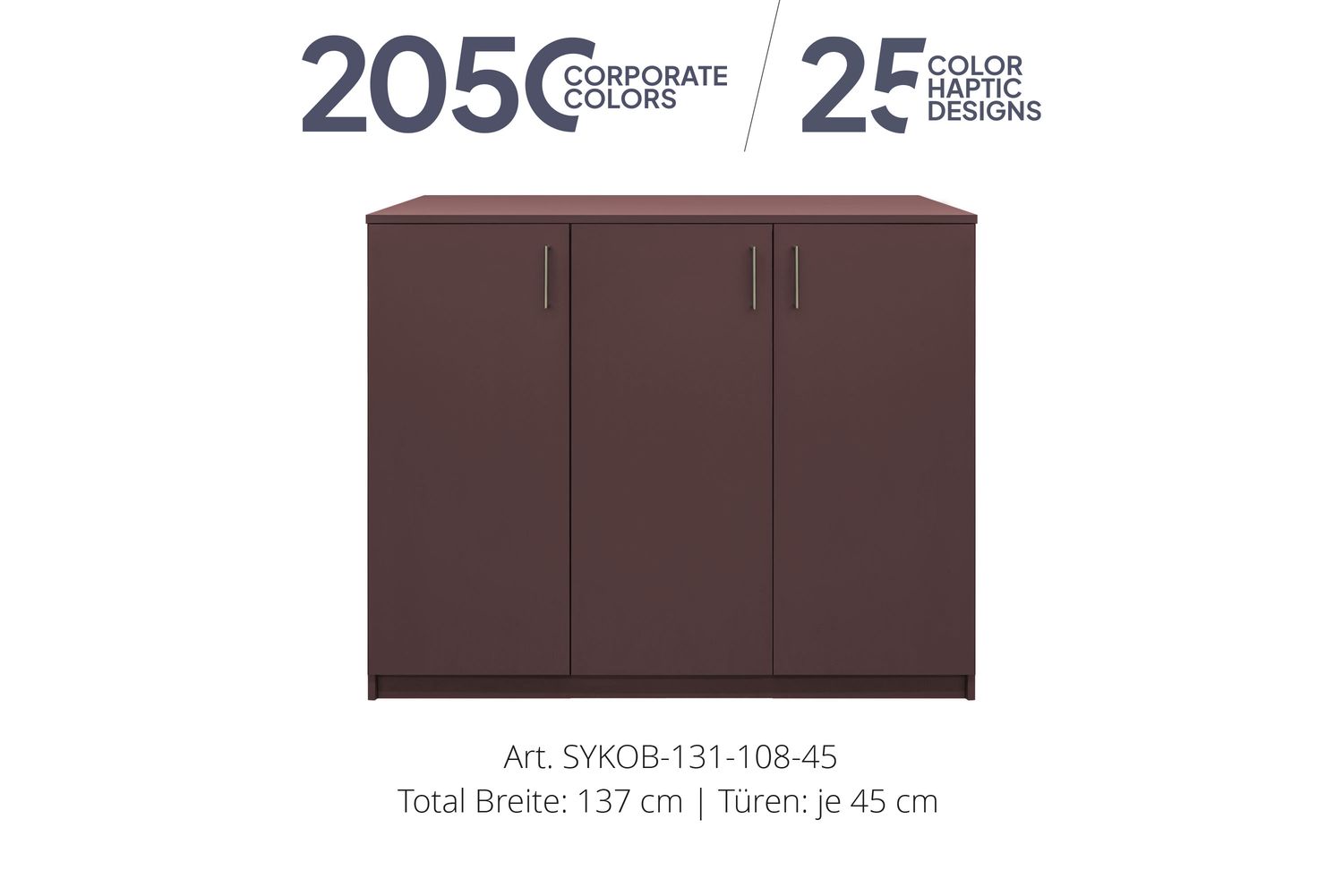 Office Sideboard 3-door | height 108 cm  | available in 3 widths | available in 25 designs or in 2,050 corporate design colours