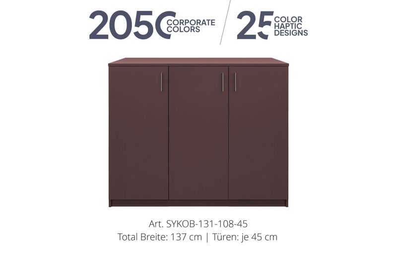 Office Sideboard 3-door | height 108 cm  | available in 3 widths | available in 25 designs or in 2,050 corporate design colours