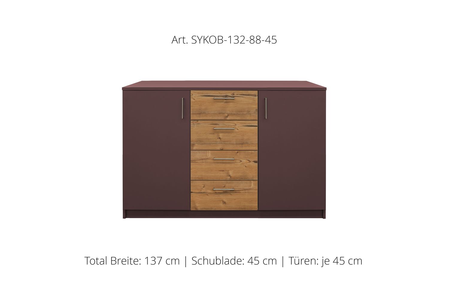 Office Sideboard 2-door | center unit with 3 drawers | height 88 cm  | available in 3 widths