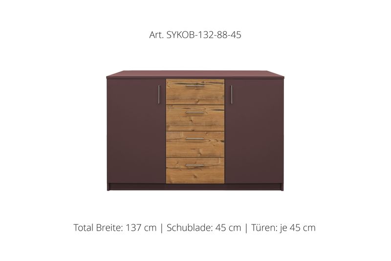 Office Sideboard 2-door | center unit with 3 drawers | height 88 cm  | available in 3 widths