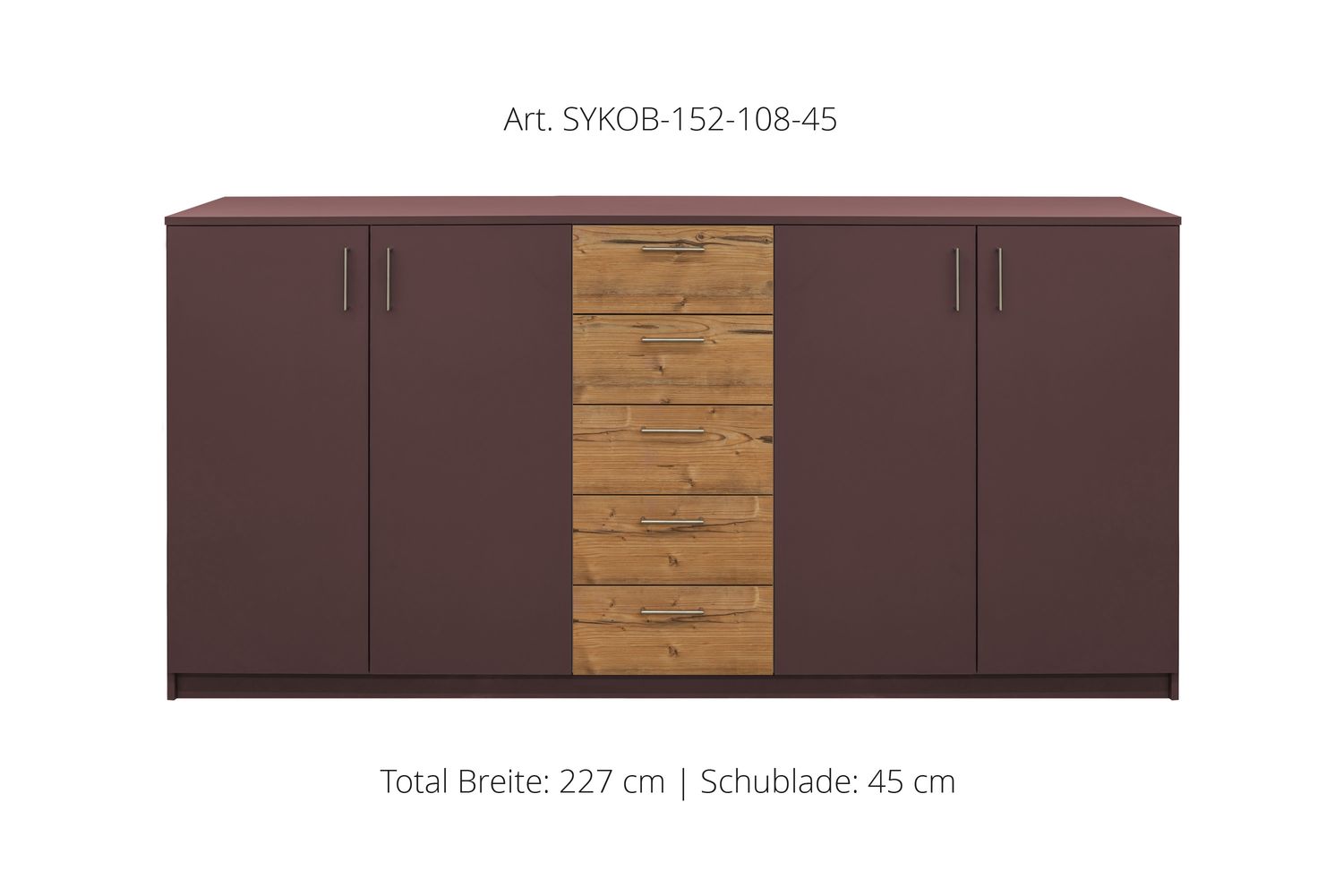 Office Sideboard 4-door | center unit with 3 drawers | height 108 cm  | available in 3 widths