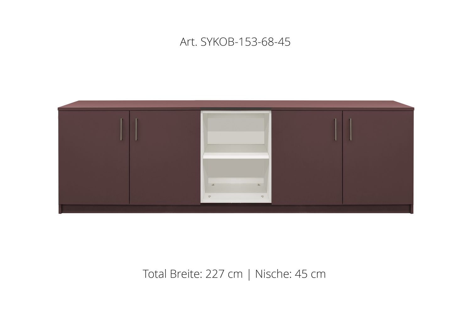 Ufficio Sideboard 4 ante | et nicchia centrale aperta | altezza 68 cm  | disponibile in 3 larghezze