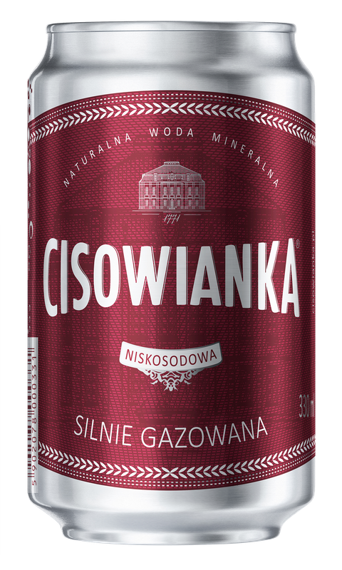Cisowianka 0,33L Silny gaz puszka