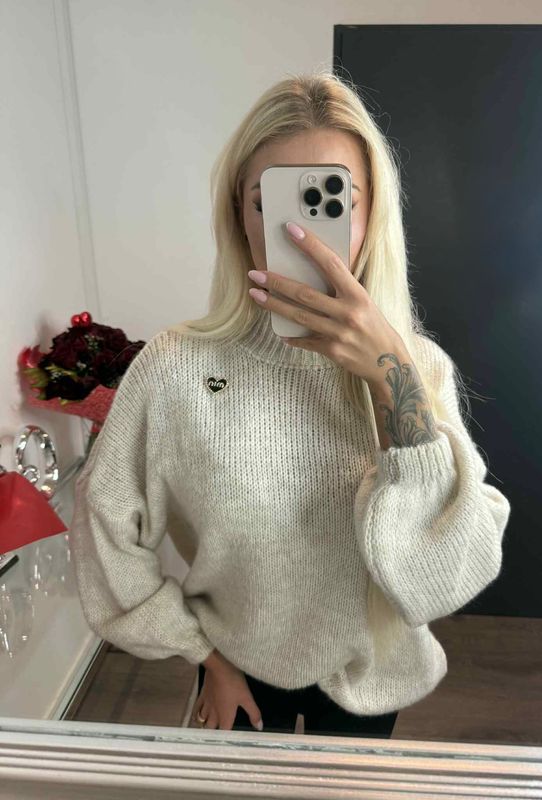 Sweter oversize beż