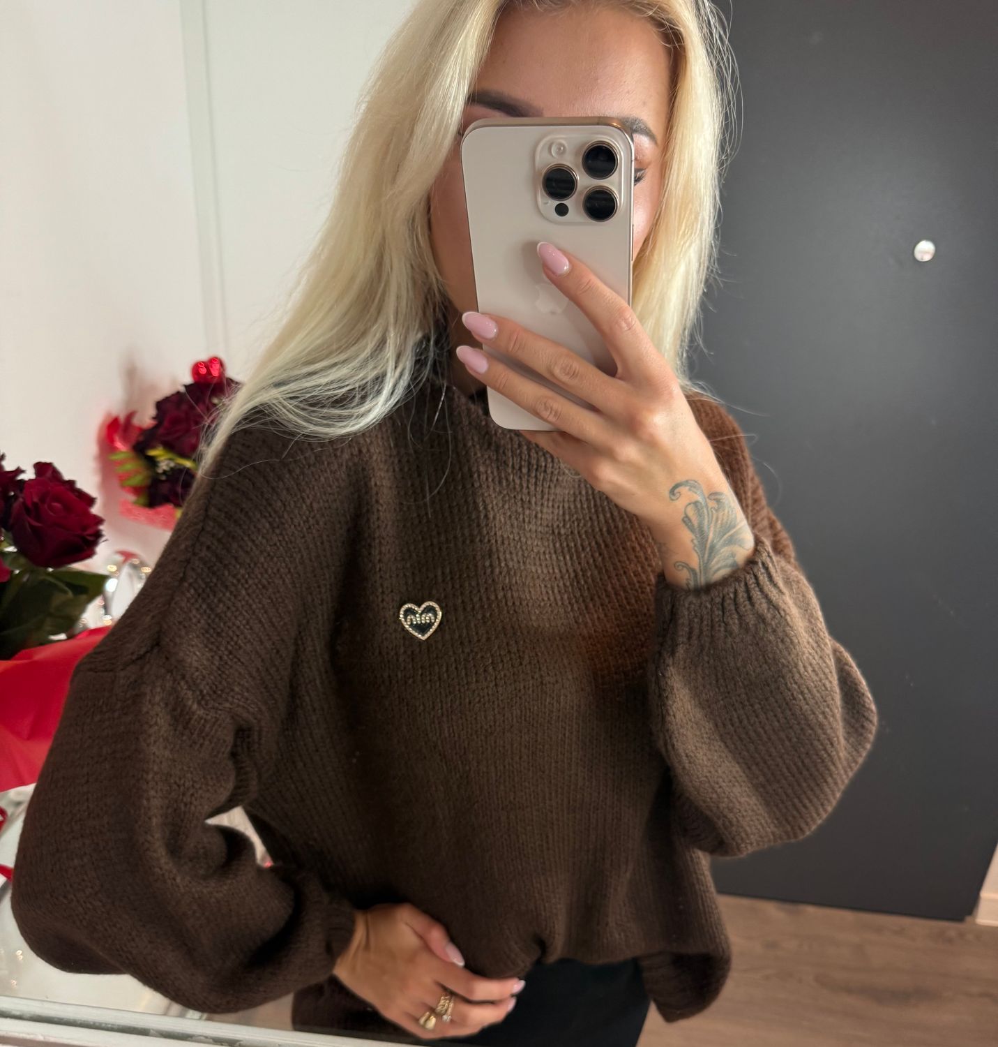 Sweter oversize czekolada