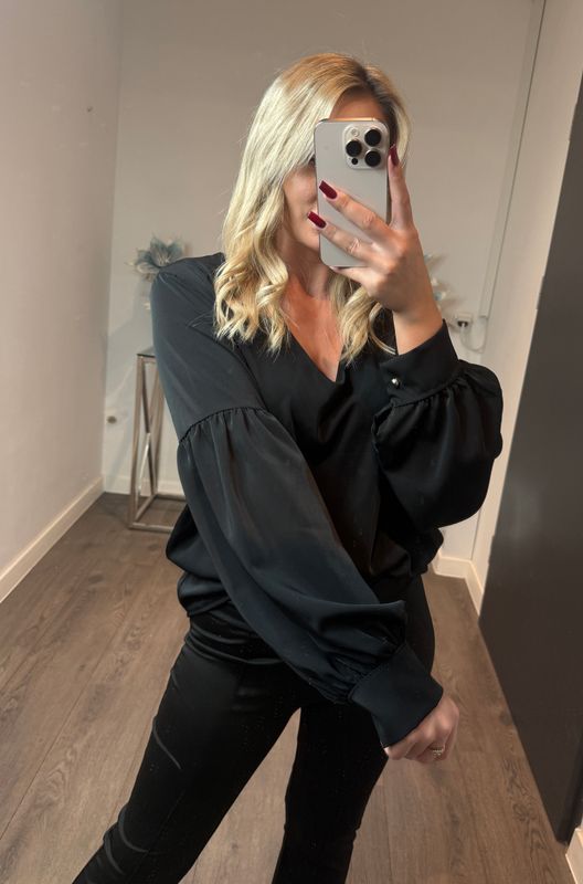 Bluzka koszulowa czarna