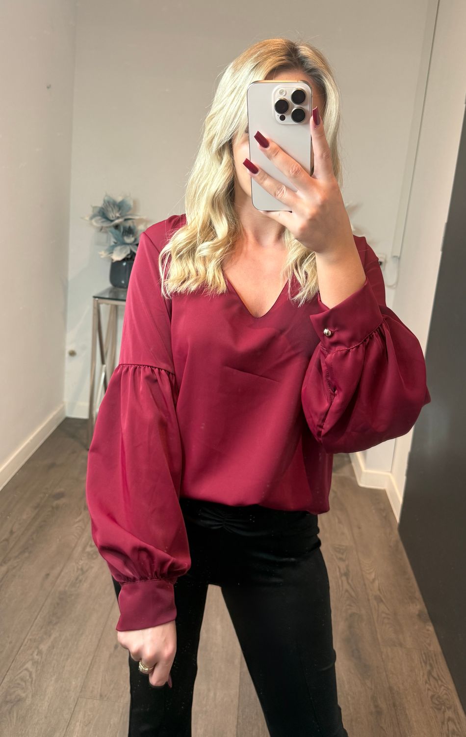 Bluzka koszulowa bordowa