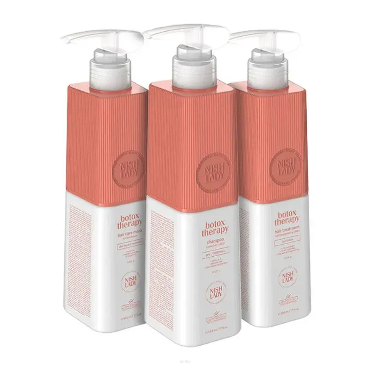NISH LADY PROFESJONALNY ZESTAW DO ZABIEGU PROSTOWANIA WŁOSÓW BOTOX THERAPY 3X 503 ML
