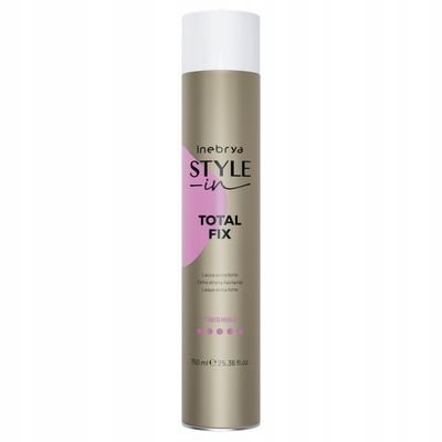 Inebrya Style-In Total Fix Extra Mocny Lakier Do Włosów 750 ml