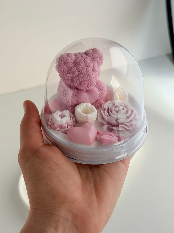 Miś w kopule różowe | SOAP BUBU