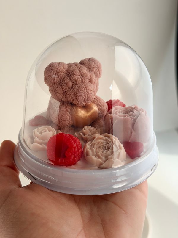 Miś w kopule beżowe | SOAP BUBU