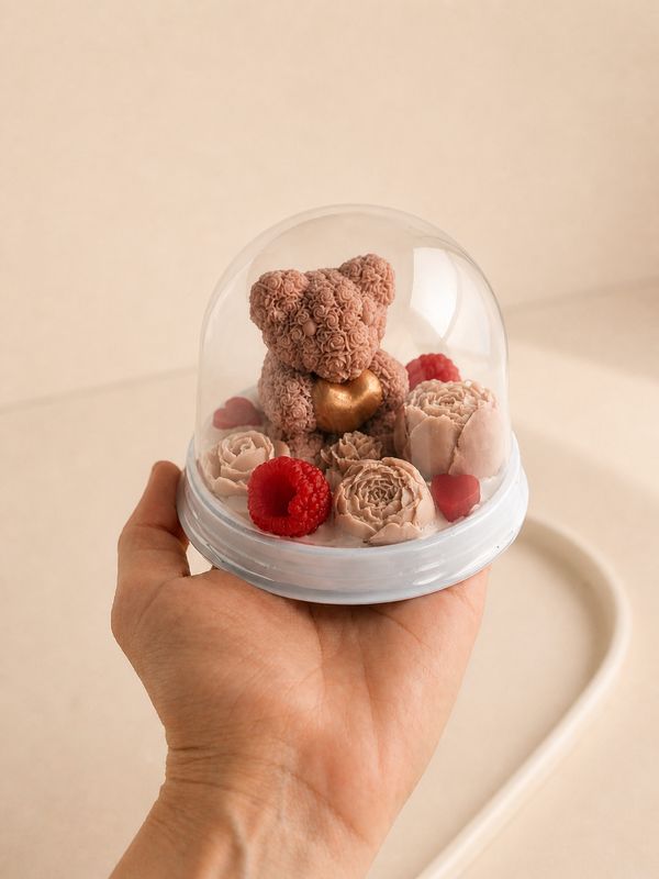 Miś w kopule beżowe | SOAP BUBU