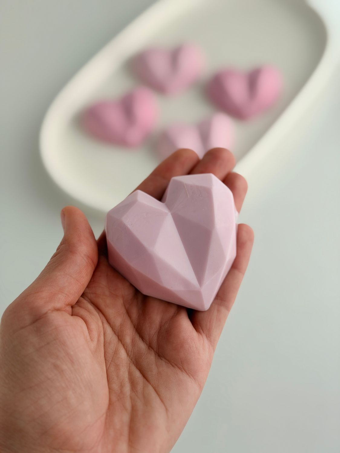 Geometryczne Serce | Malina - Mydło Glicerynowe Ozdobne