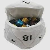 Dice Bag: Plush d20 Green/White