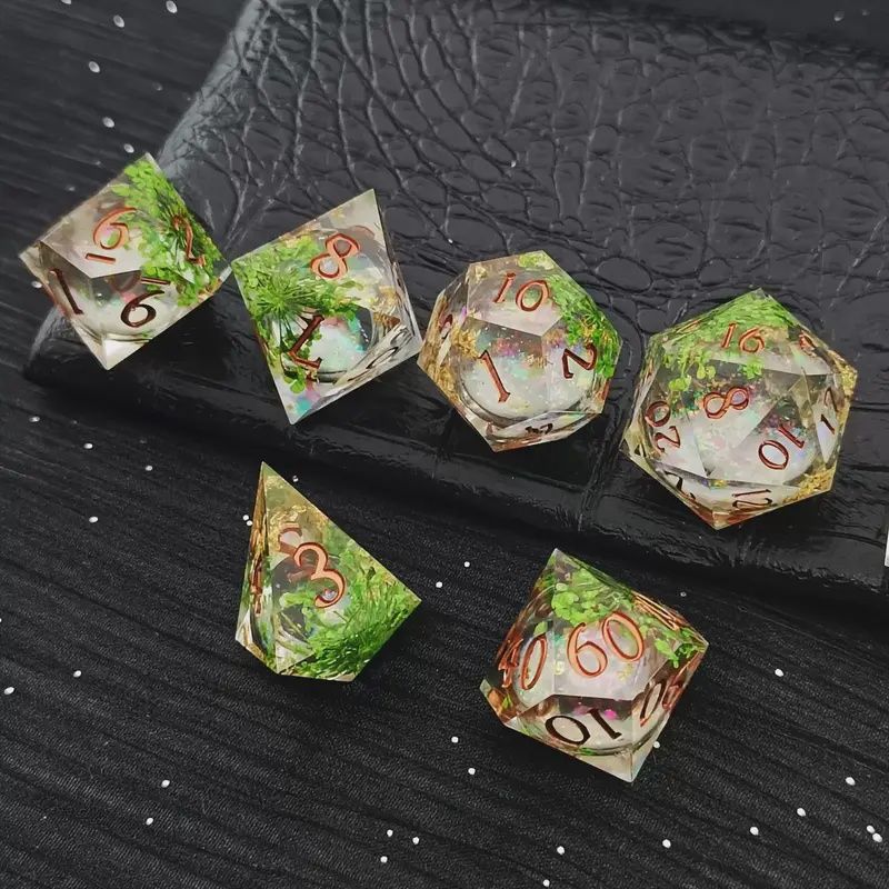 Plant Foil Liquid Core Dice Set