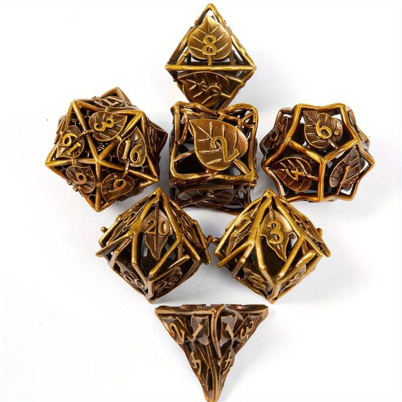 Golden Metal Dice Set