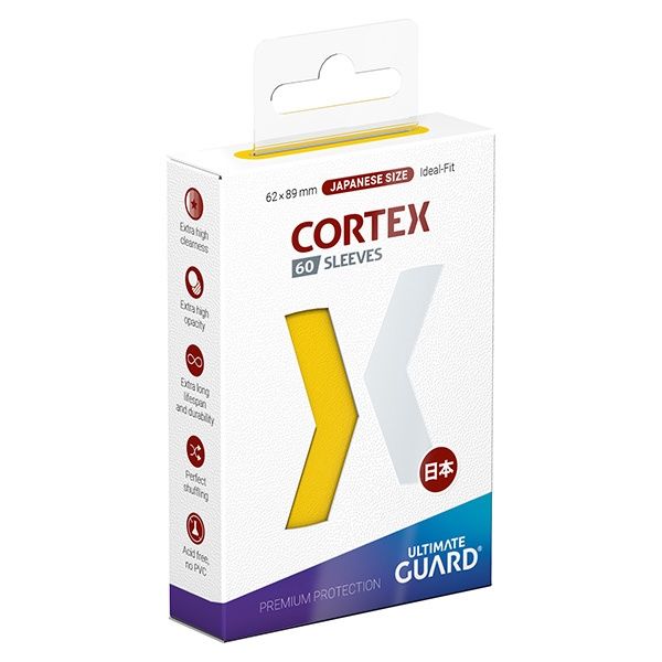 Card Sleeves: Cortex Japanese Size- Glossy (60 ct.), Colour: Yellow