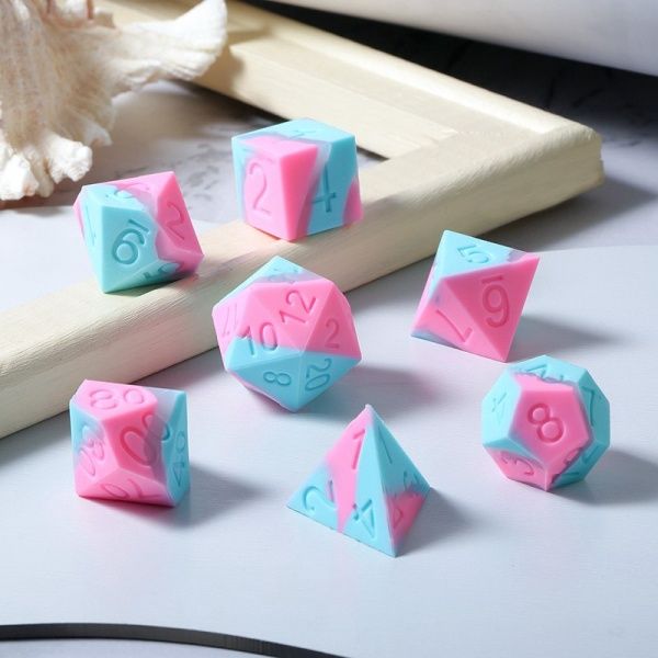 Dice Habit Silicone Dice Set (7pcs) [Bubble Gum]