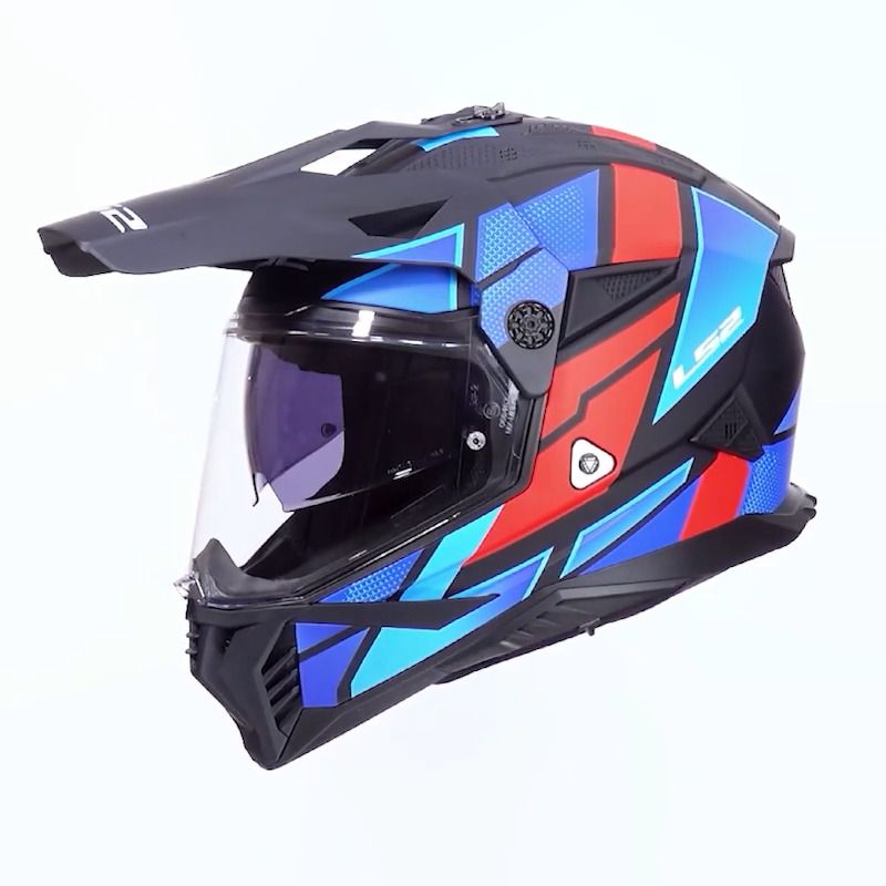 KASK LS2 MX702 PIONEER II BLOCK BLACK RED BLUE -06 ( Matowy ) KASK LS2 MX702 PIONEER II BLOCK BLACK RED BLUE -06 ( Matowy )