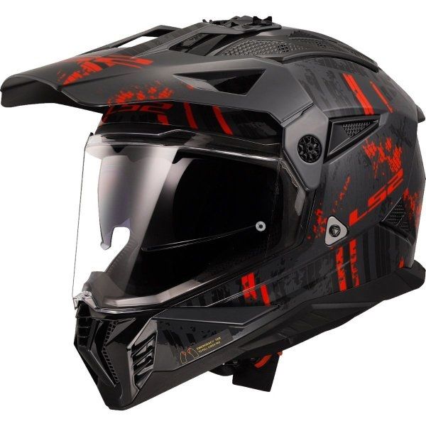 Kask Ls2 MX702 Pioneer II Crazy Black Red -06  (Matowy)
