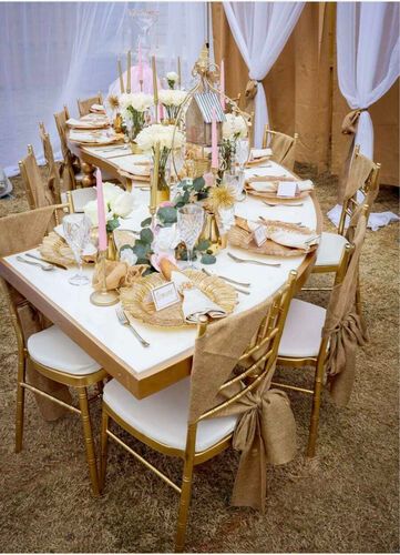 Gold & White 4pc Table