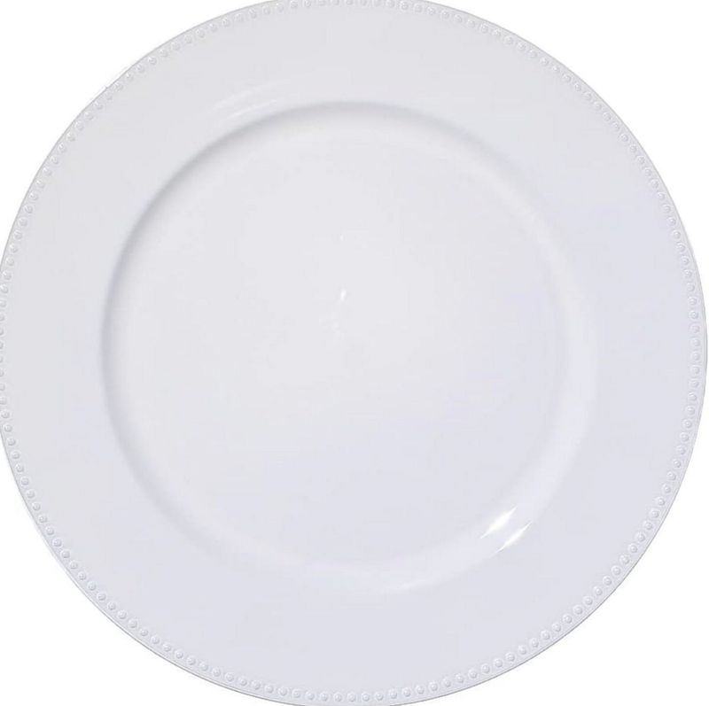 White Beaded Charger Plate