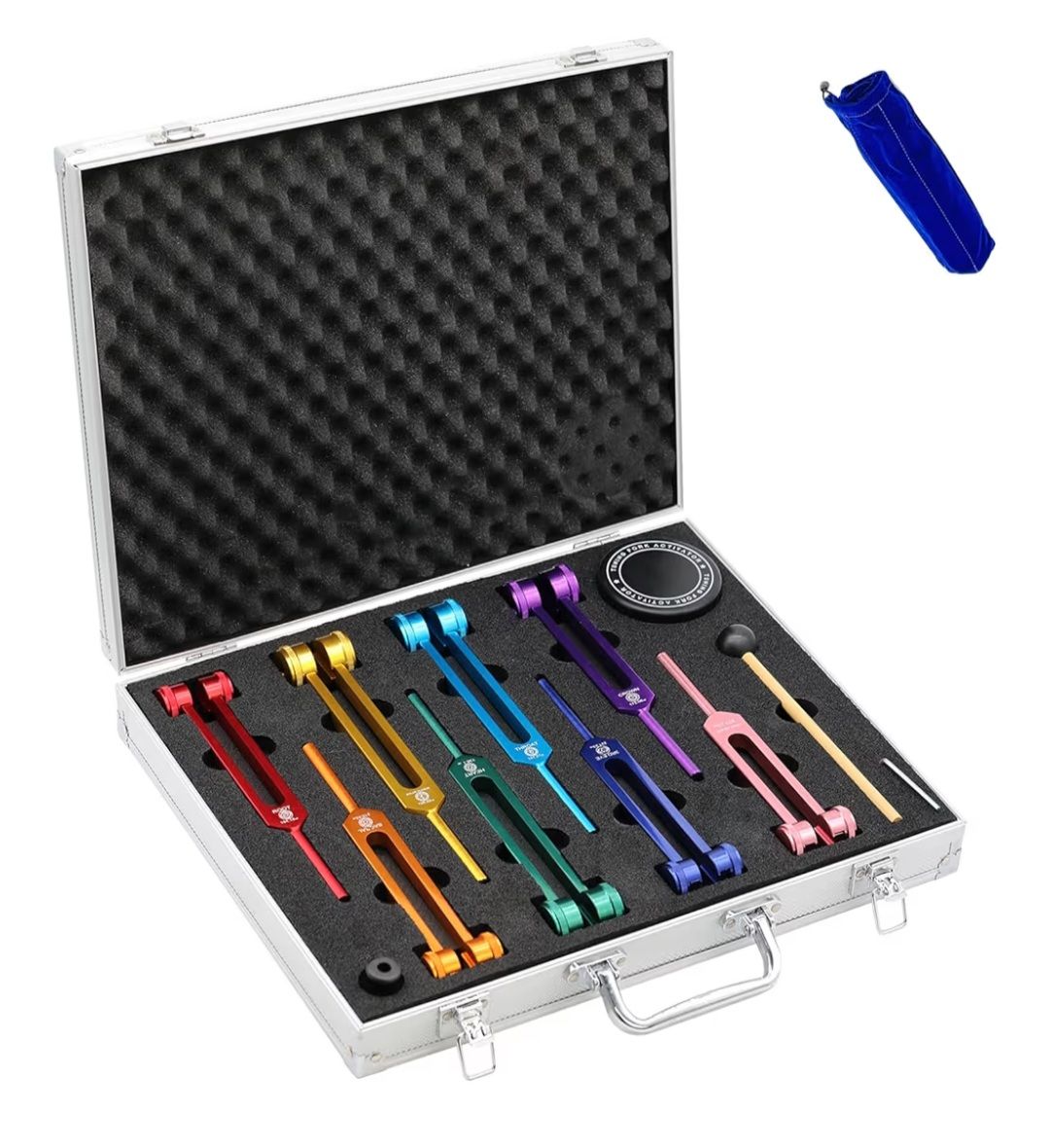 Charka tuning forks with seven points. Charka tuning forks with seven points.