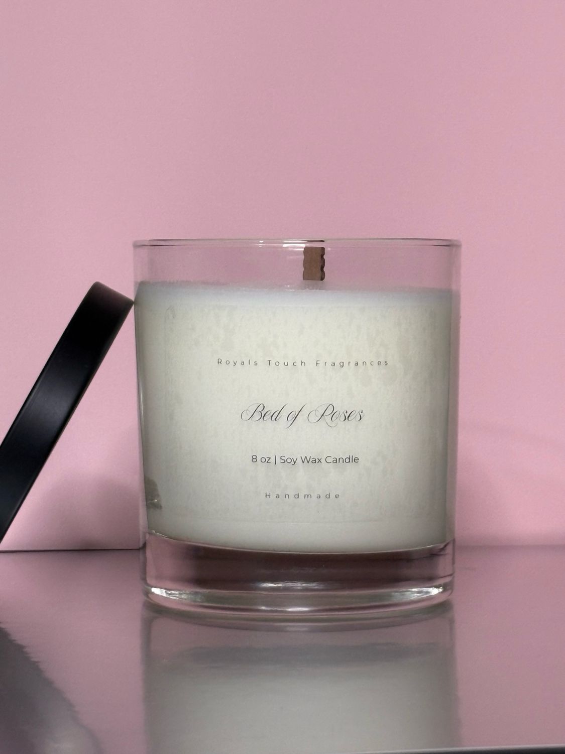 Bed of Roses 8 oz Wooden Wick Candle