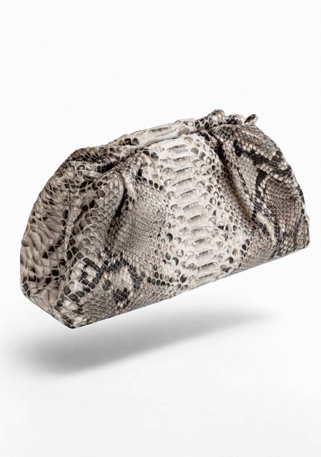 Genuine Python skin pouch cloud clutch purse bag