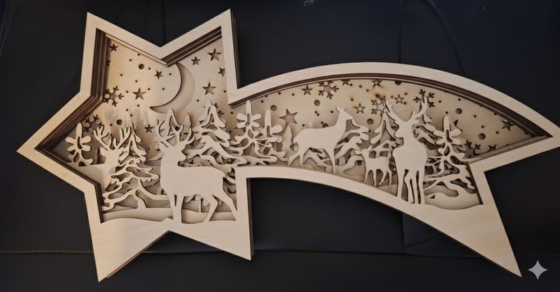 Gwiazda betlejemska 3D 49.5cm x 24cm