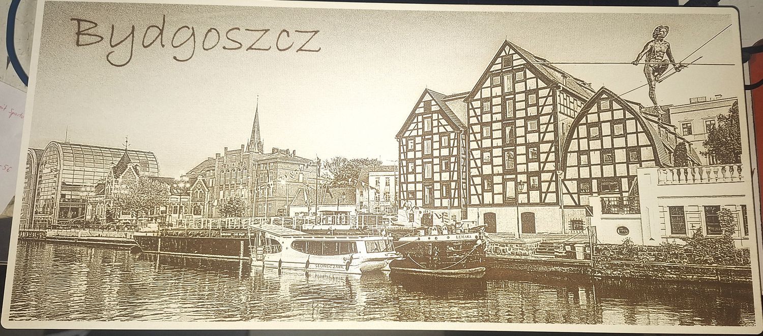 Bydgoszcz Przechodzący przez rzekę - 38cm x 22cm