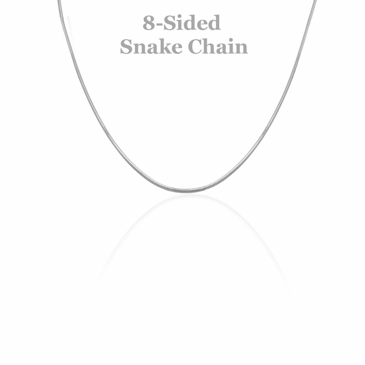 Sterling Silver 8-Sided Snake Chain 20&quot;