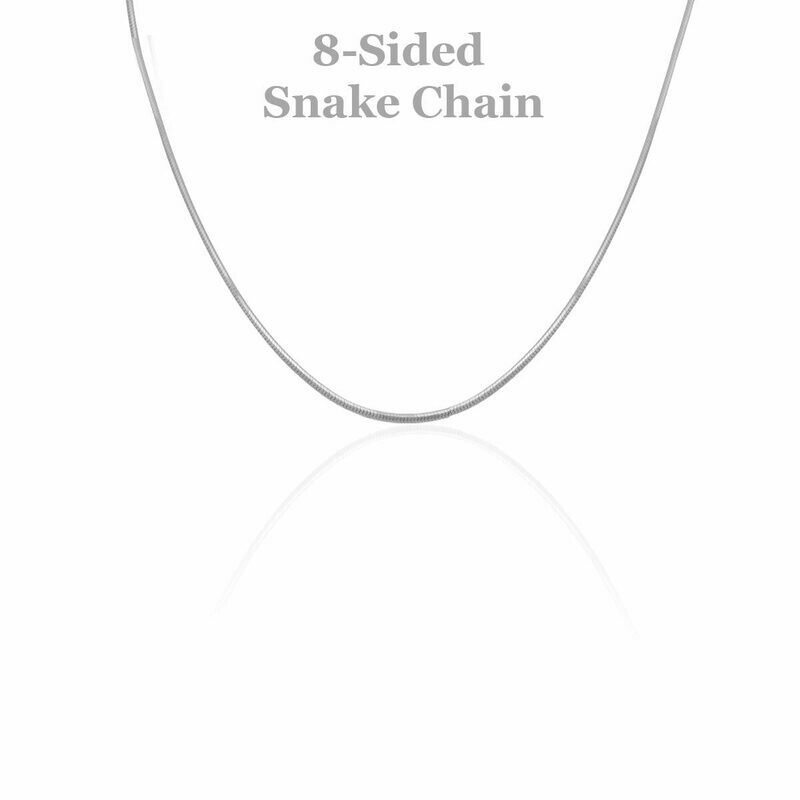 Sterling Silver 8-Sided Snake Chain 20&quot;