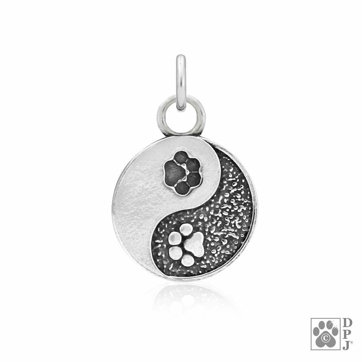 Sterling Silver Yin and Yang Paw Pendant