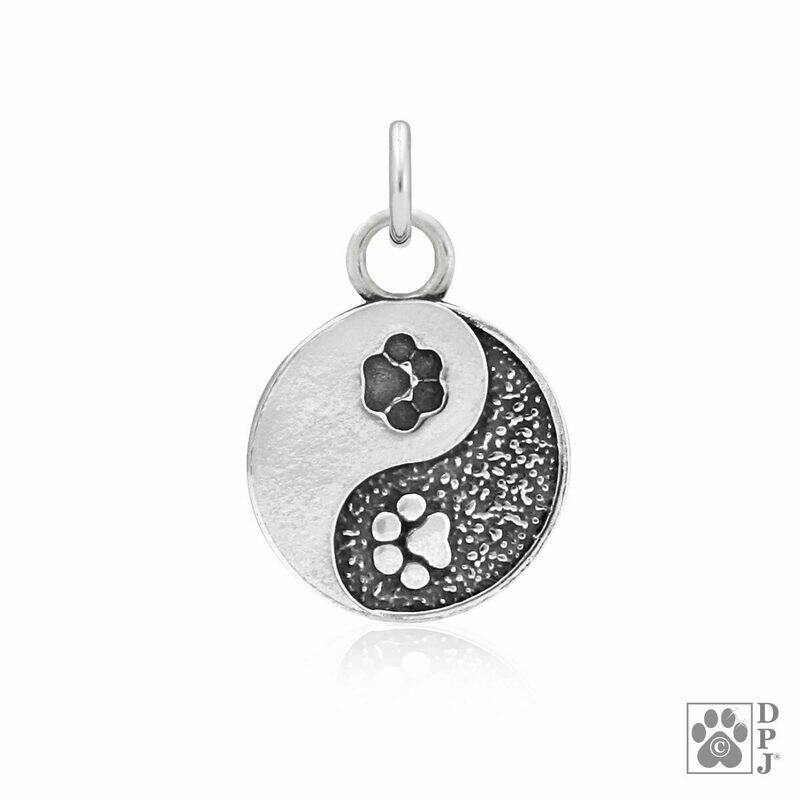 Sterling Silver Yin and Yang Paw Pendant