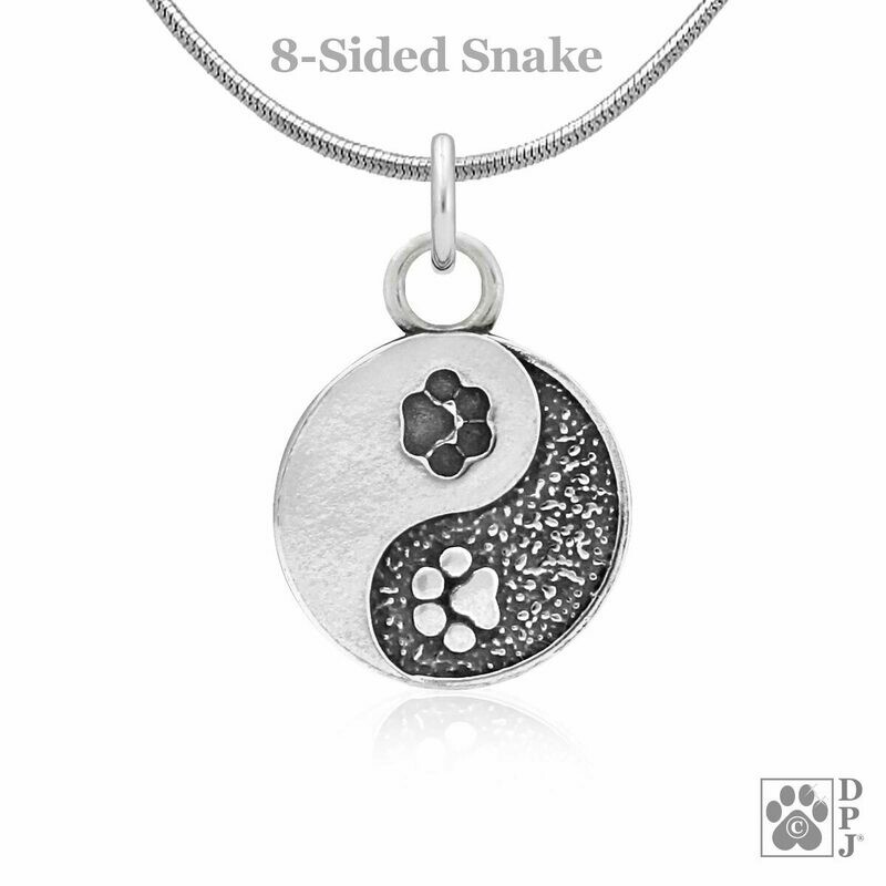 Sterling Silver Yin and Yang Paw Pendant