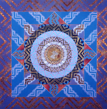 Blue Square Temple Mandala