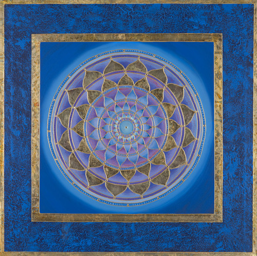 Blue Texture Soul Flower Mandala