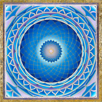 Bright Blue Wheel Mandala