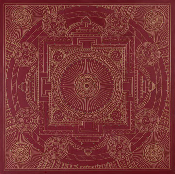 Gold Maroon Mandala