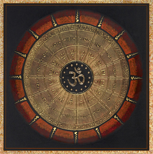 Thai Om Black and Gold Mandala