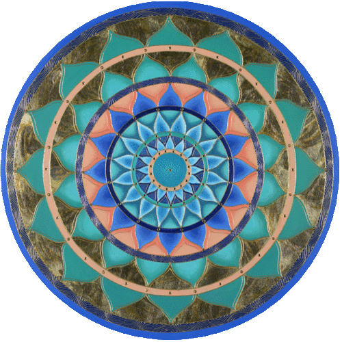 Turquoise Center Mandala Round