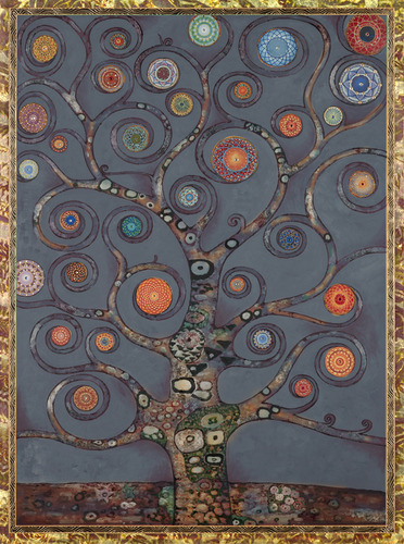 Mandala Tree Dark Blue