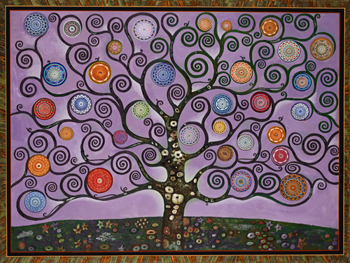 Horizontal Mandala Tree Purple