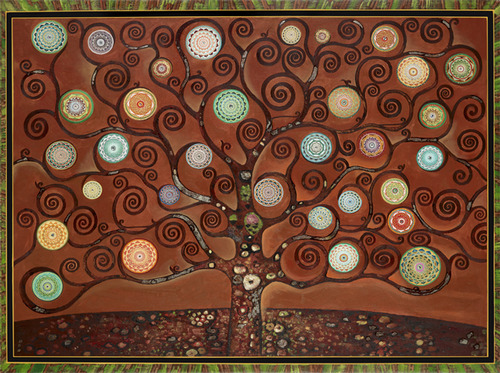 Horizontal Mandala Tree Brown