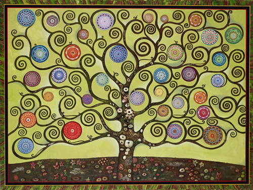 Horizontal Mandala Tree Green