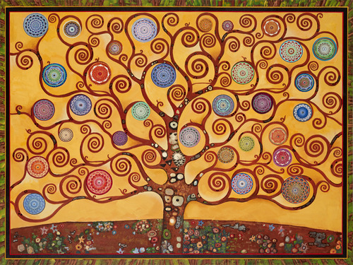 Horizontal Mandala Tree Orange